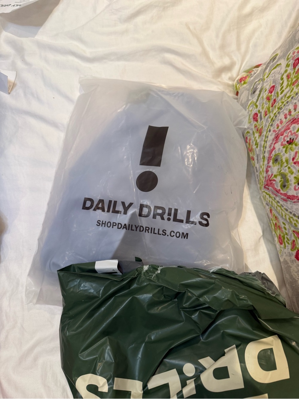 Daily Drills White & Dark Green Branded Mailers